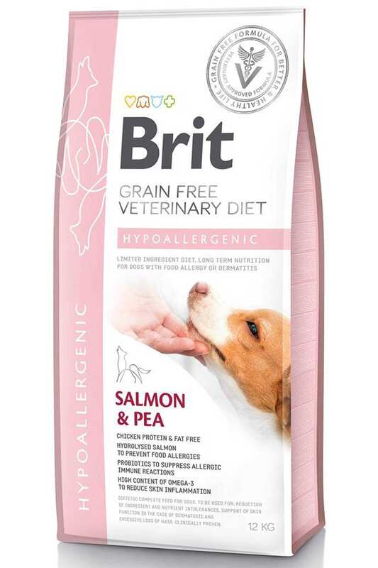 Brit Care - BRİT VETERİNARY DİET HYPO-ALLERGENİC CİLT SAĞLIĞI DESTEKLEYİCİ SOMONLU TAHILSIZ KÖPEK MAMASI 12KG