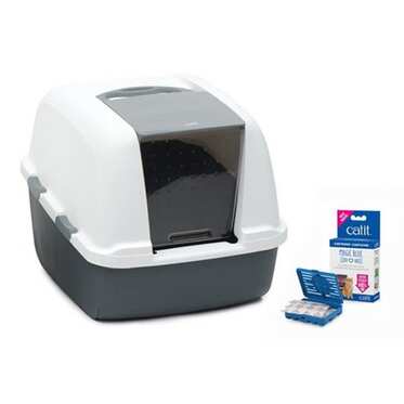 Catit - Catit Magic Blue Litter Box Jumbo Kapalı Kedi Tuvaleti