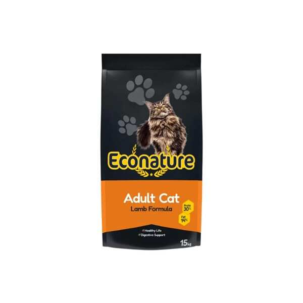 Econature - Econature Yetişkin Kuzulu Kuru Kedi Maması 15 Kg