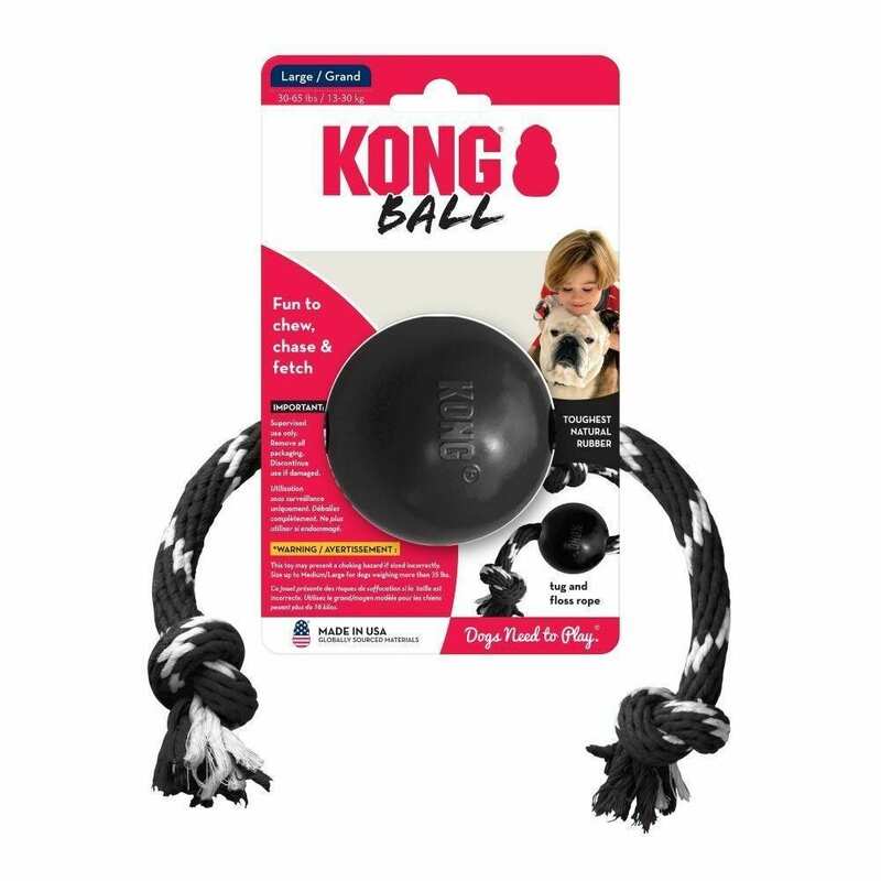 Kong - KONG Extreme İpli Top Köpek Oyuncağı Ultra Sert Large