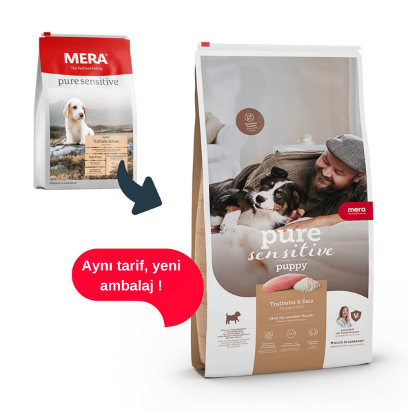 Mera - Mera Pure Sensitive Puppy Hindili Yavru Köpek Maması 4 Kg