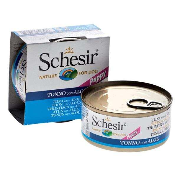 Schesir - Schesir Jelly Ton Balıklı Aloe Veralı Yavru Köpek Konservesi 150gr